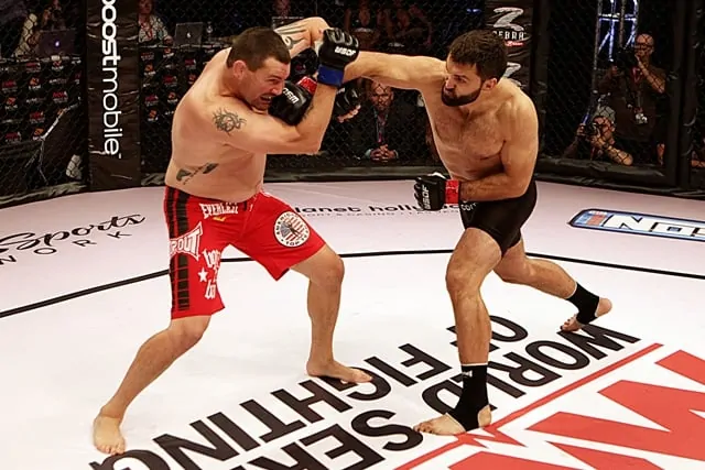 Despite a close call that almost shut down the show, World Series of Fighting 2 is going down right now.