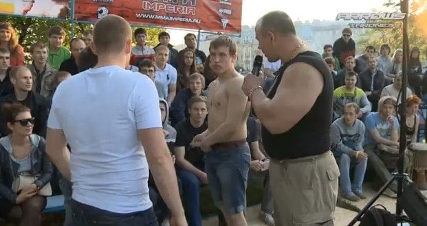 Watch this Russian guy jump into a fight with a minute’s notice